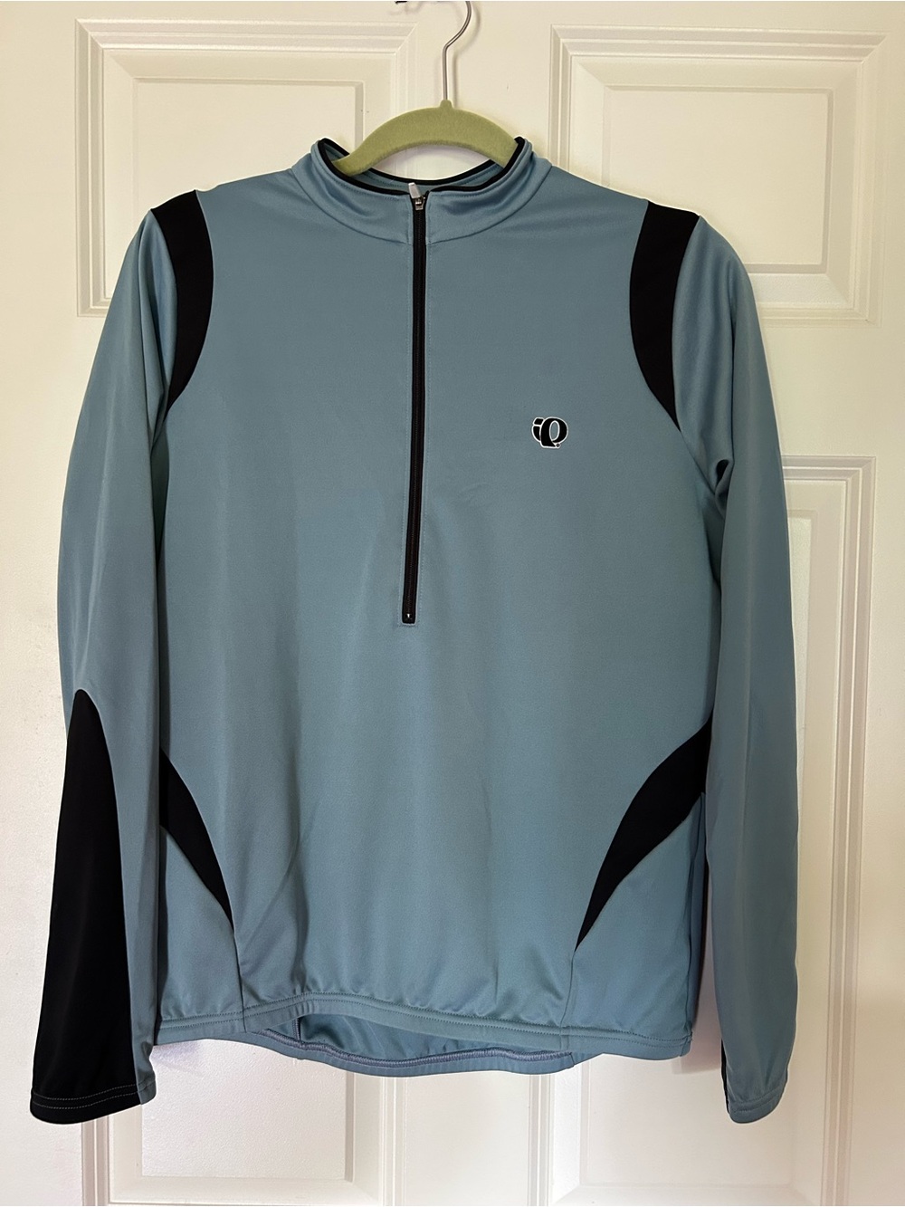 Pearl Izumi Men's Blue-Grey Half-Zip Performance Cycling Top with Black Accents